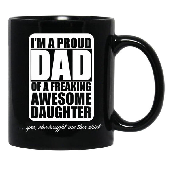 Dad And Daughter Mug Black Coffee Mug - Black