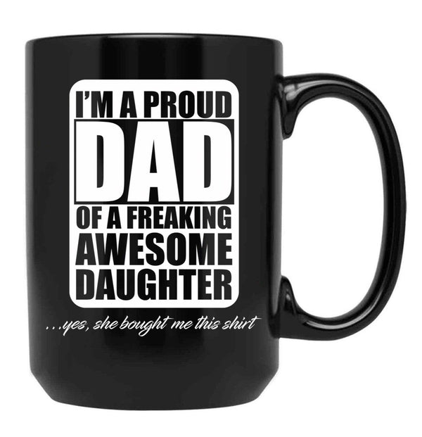 Dad And Daughter Mug Black Coffee Mug - Black