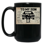 Dad And Son 1970'S Car - To My Son Wherever Your Journey In Life Gift Black Coffee Mug