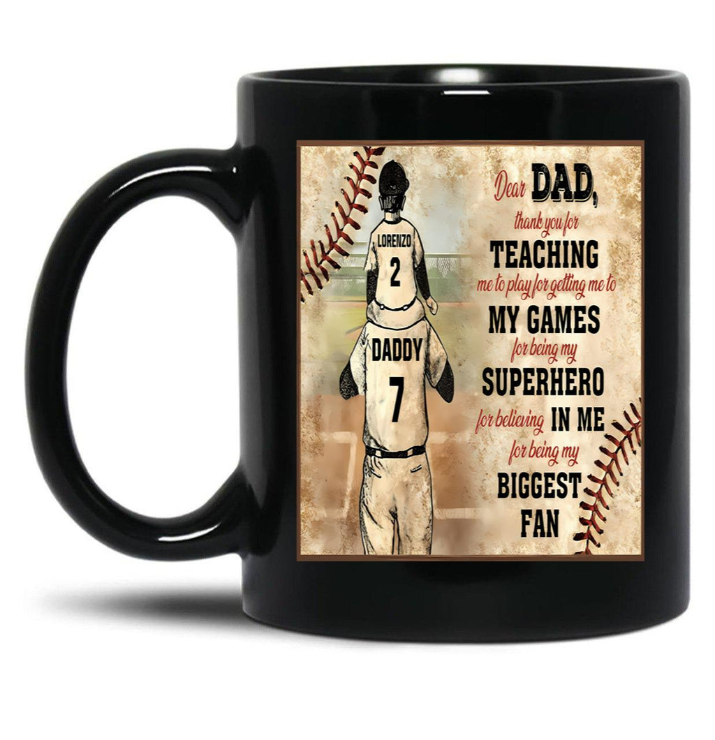 Dad And Son Black Coffee Mug