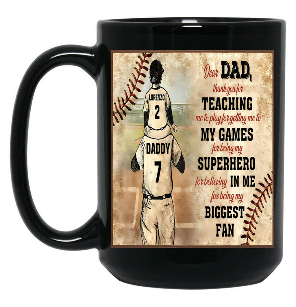 Dad And Son Black Coffee Mug