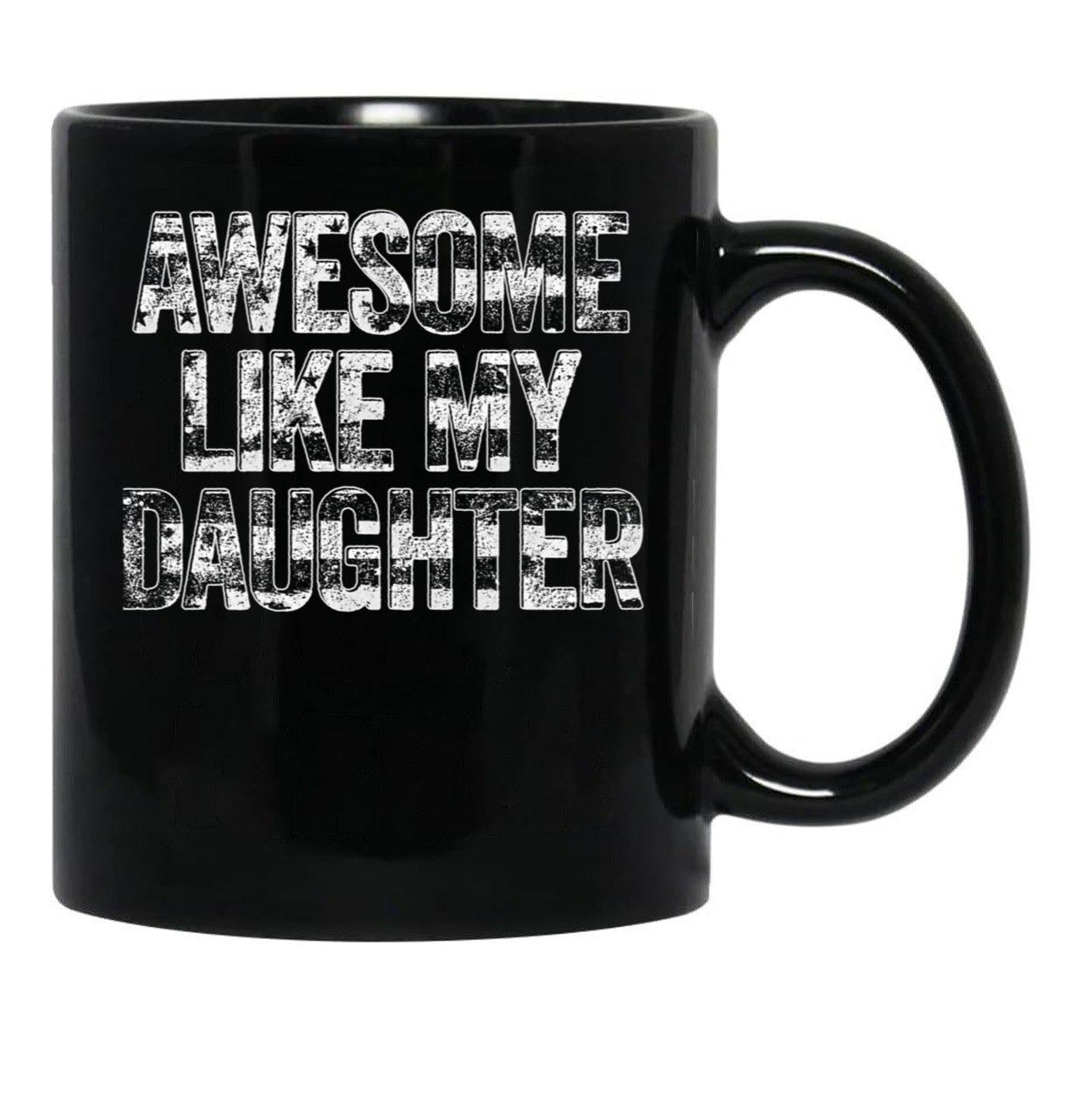 Dad Daughter Father Father'S Day Black Coffee Mug - Black