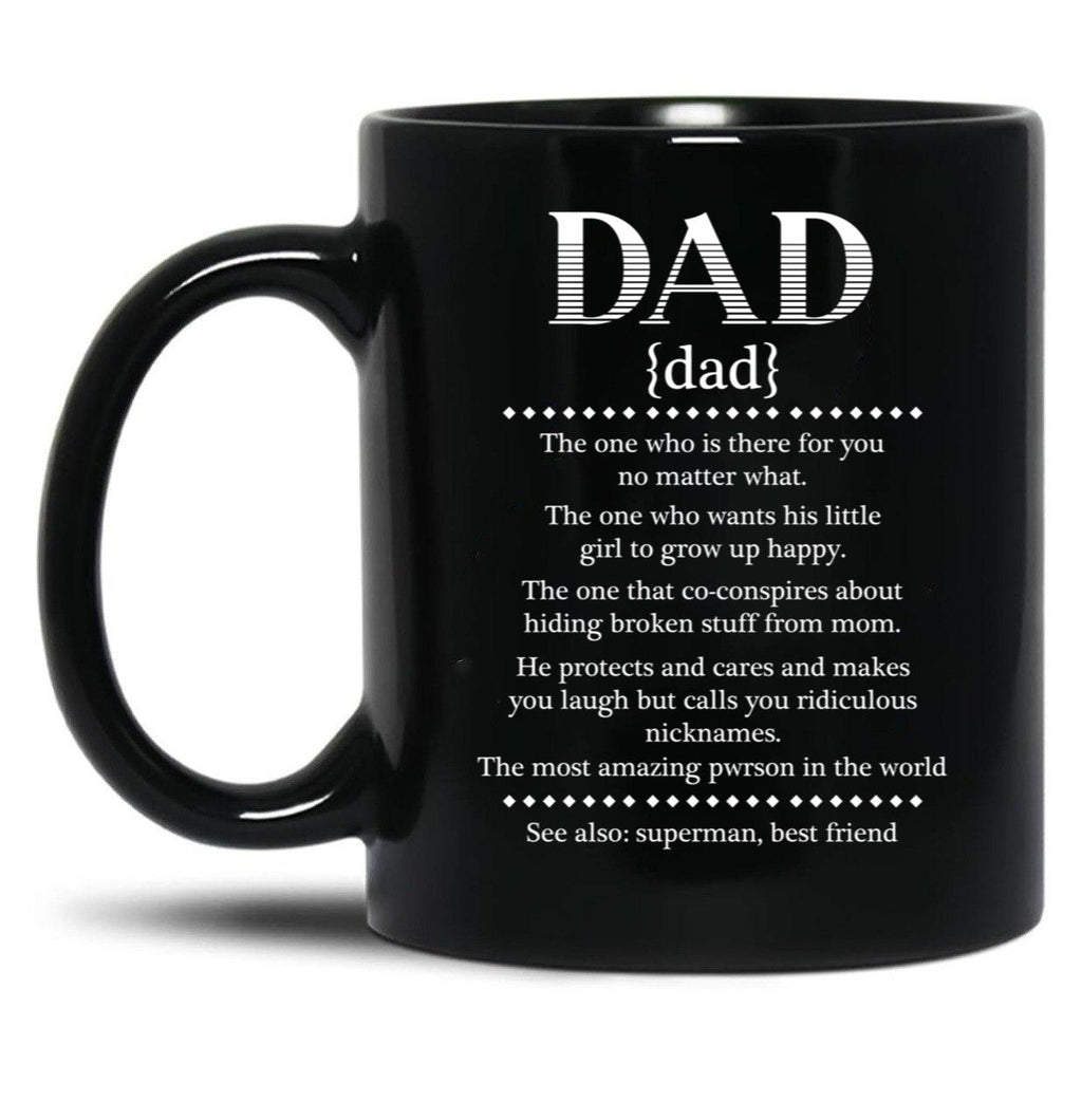 Dad Definition Black Coffee Mug