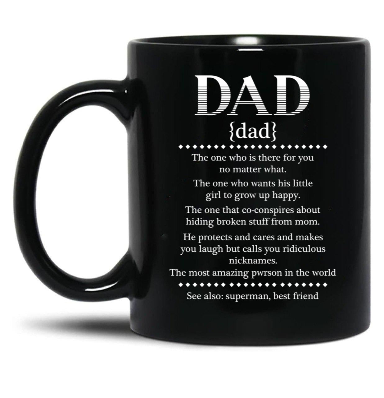 Dad Definition Black Coffee Mug