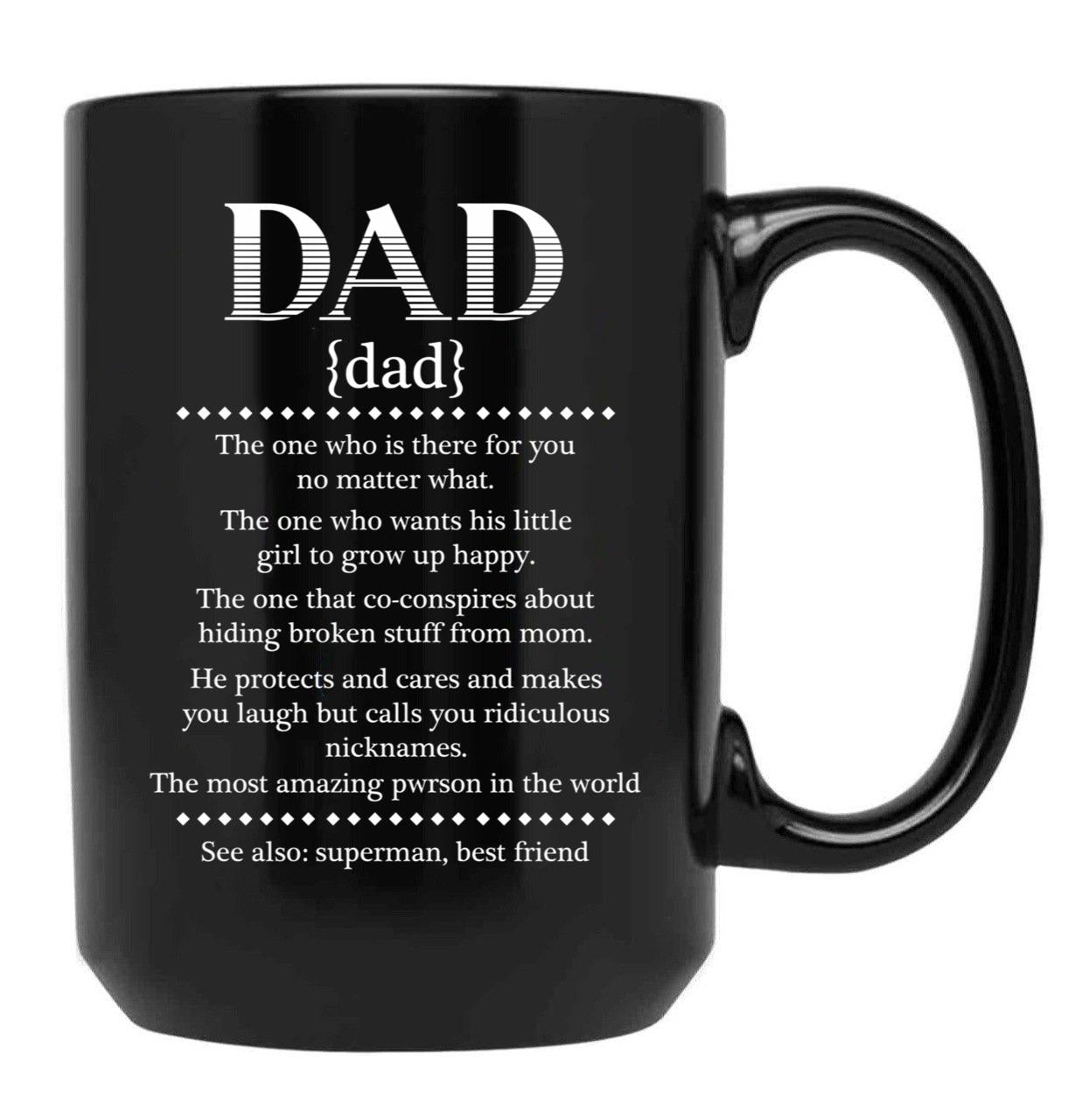 Dad Definition Black Coffee Mug - Black