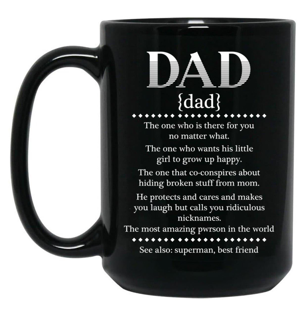 Dad Definition Black Coffee Mug