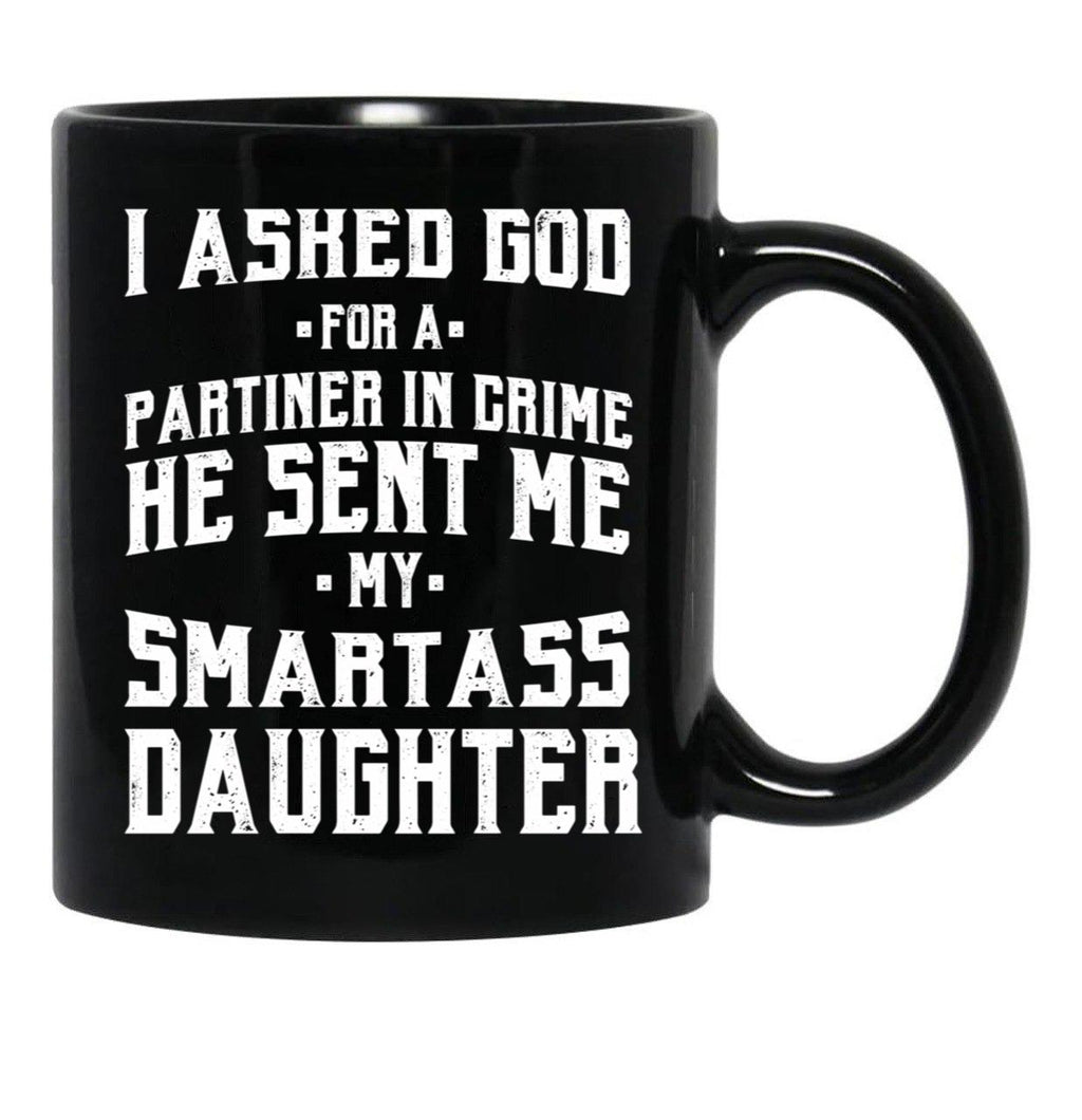 Dad From Daughter Smart Daughter - Fathers Day Gift Black Coffee Mug - Black