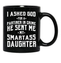 Dad From Daughter Smart Daughter - Fathers Day Gift Black Coffee Mug - Black