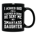 Dad From Daughter Smart Daughter - Fathers Day Gift Black Coffee Mug - Black