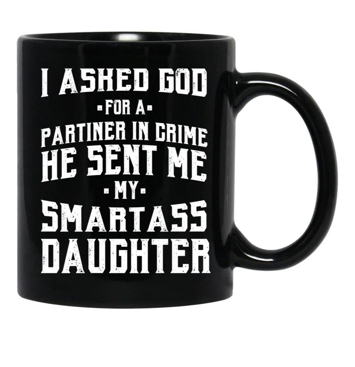 Dad From Daughter Smart Daughter - Fathers Day Gift Black Coffee Mug - Black