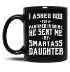 Dad From Daughter Smart Daughter - Fathers Day Gift Black Coffee Mug