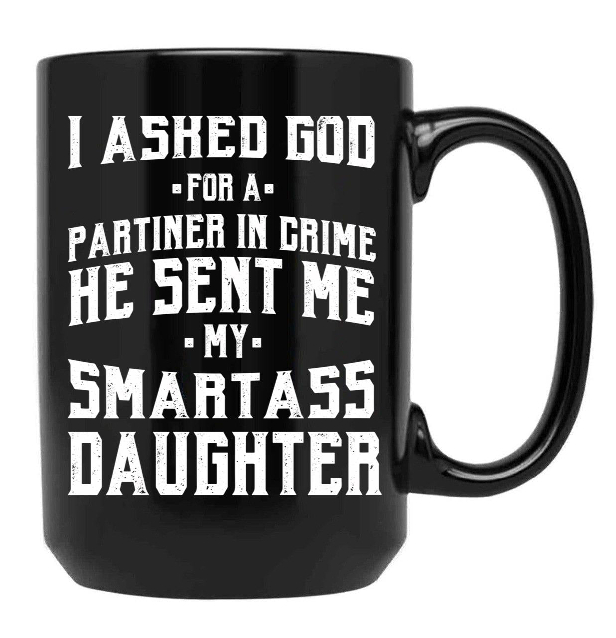Dad From Daughter Smart Daughter - Fathers Day Gift Black Coffee Mug - Black