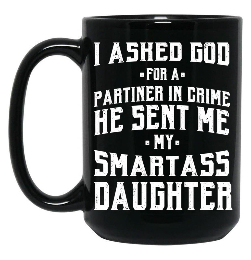 Dad From Daughter Smart Daughter - Fathers Day Gift Black Coffee Mug