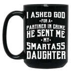 Dad From Daughter Smart Daughter - Fathers Day Gift Black Coffee Mug