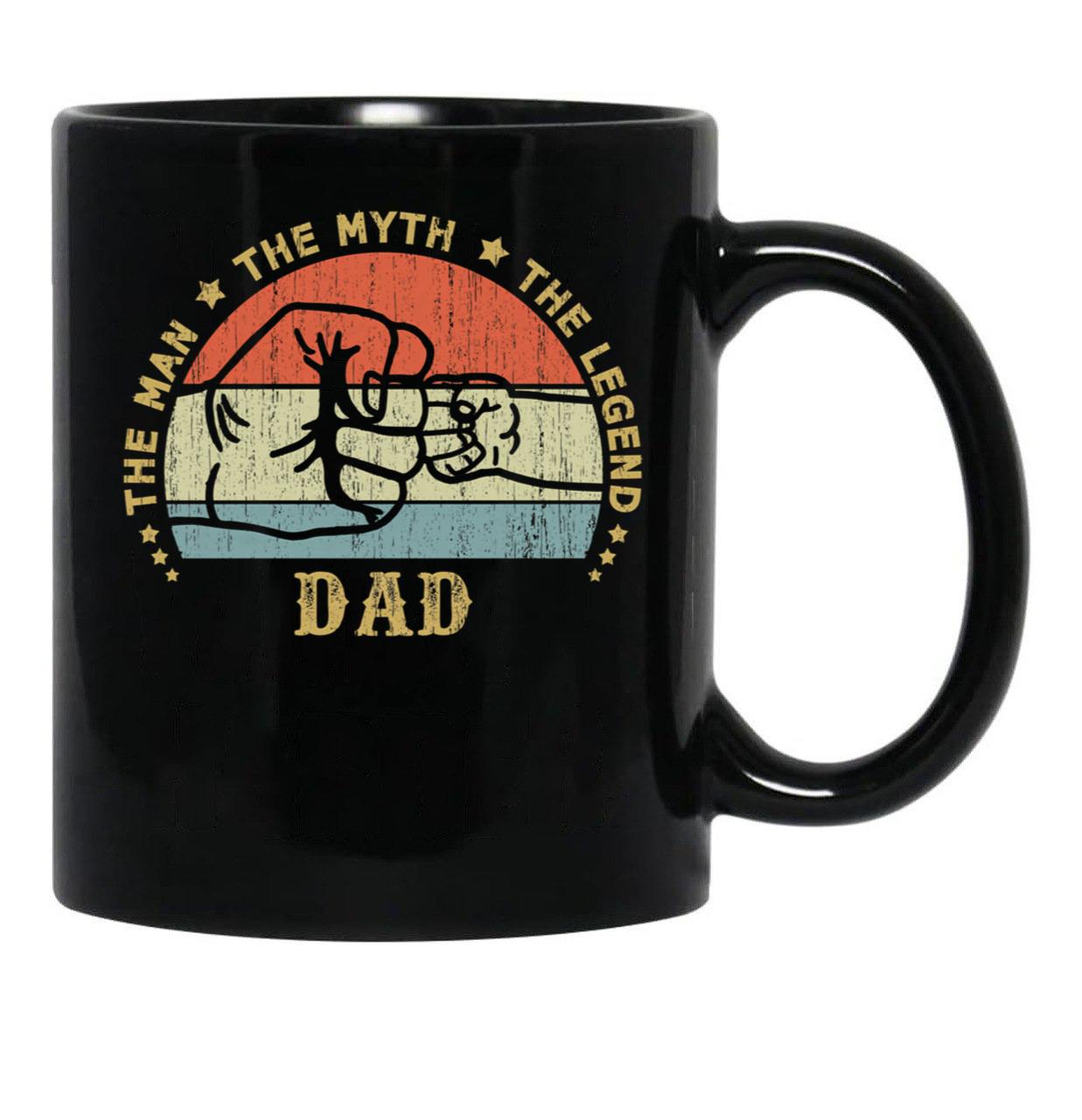 Dad - Gift For Daddy Fathers Day Gift Black Coffee Mug - Black