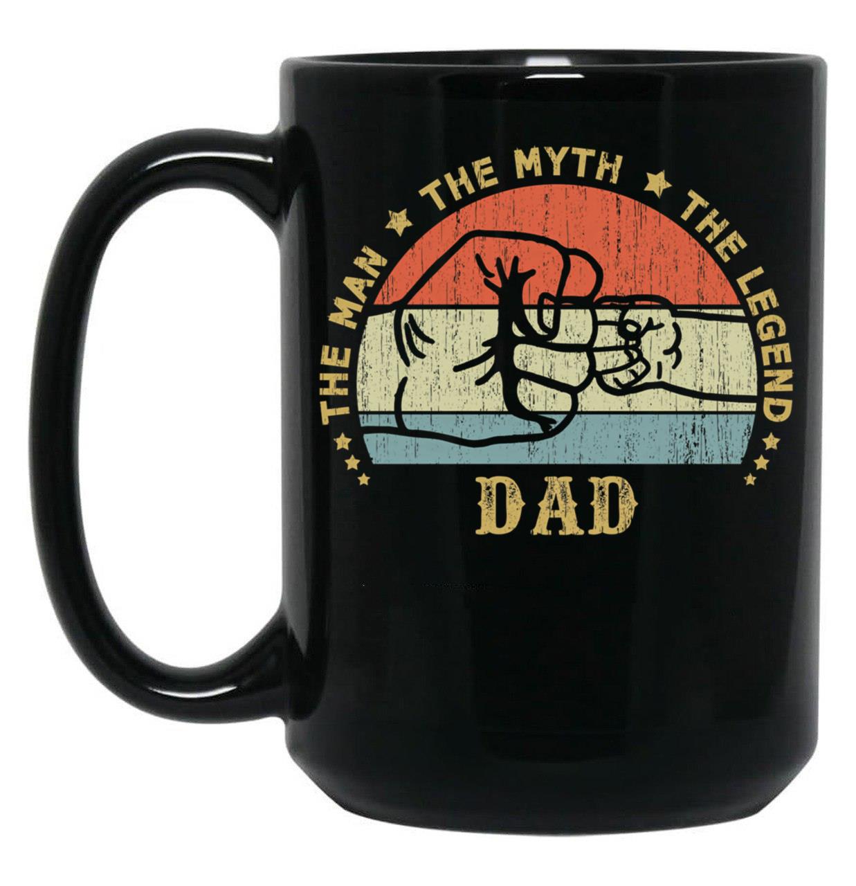 Dad - Gift For Daddy Fathers Day Gift Black Coffee Mug