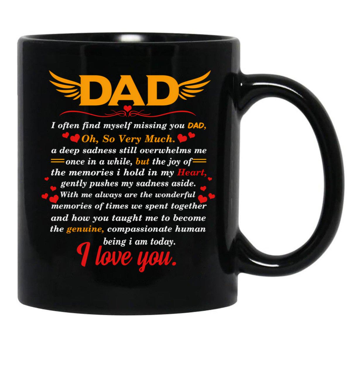 Dad I Love You Black Coffee Mug - Black