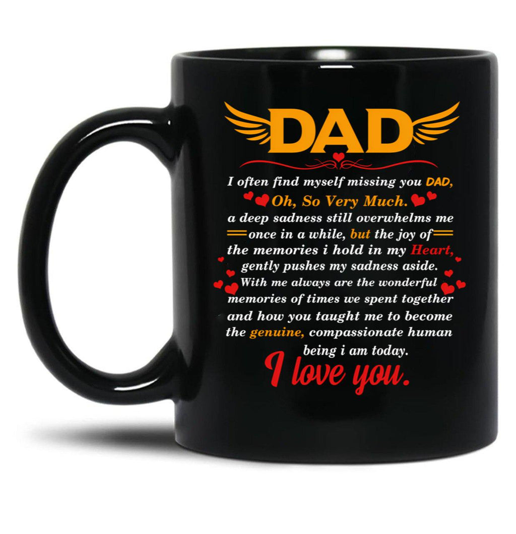 Dad I Love You Black Coffee Mug