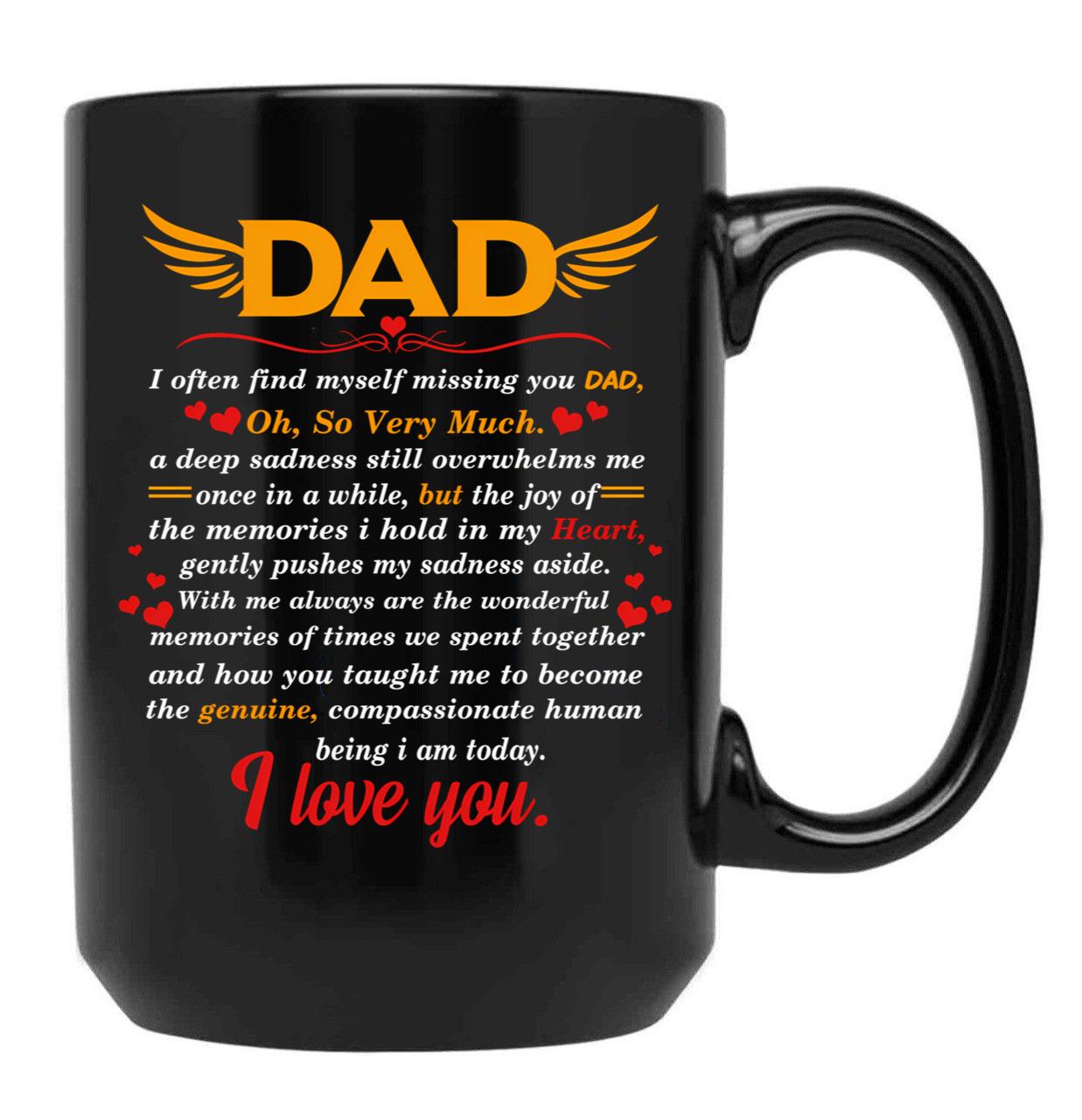 Dad I Love You Black Coffee Mug - Black