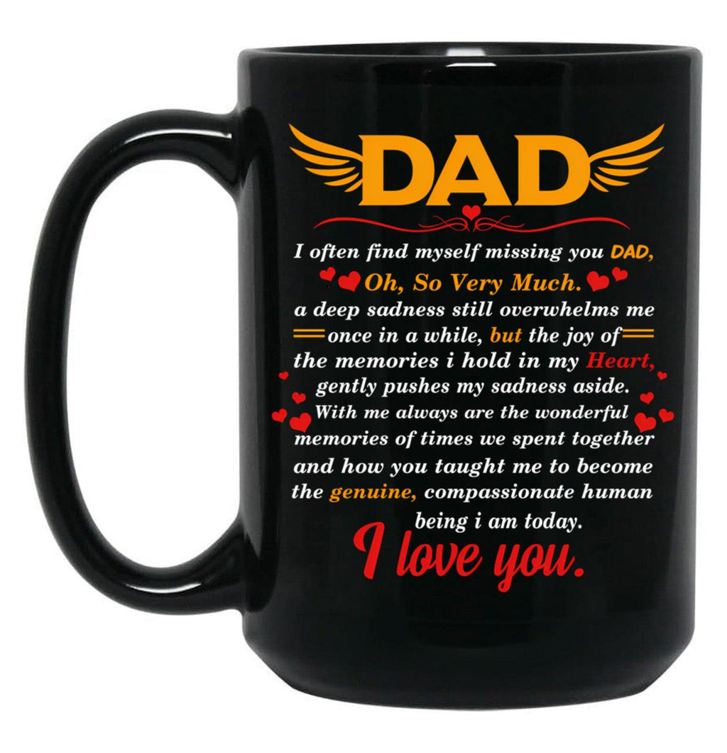 Dad I Love You Black Coffee Mug
