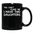 Dad Of Two Daughters Gift Black Coffee Mug - Black