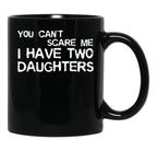 Dad Of Two Daughters Gift Black Coffee Mug - Black