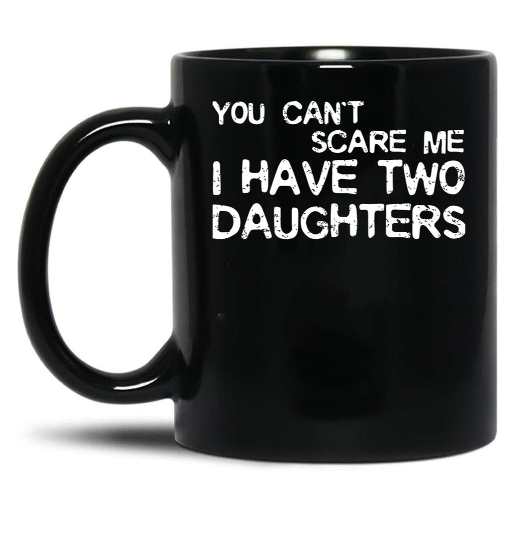 Dad Of Two Daughters Gift Black Coffee Mug