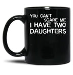 Dad Of Two Daughters Gift Black Coffee Mug