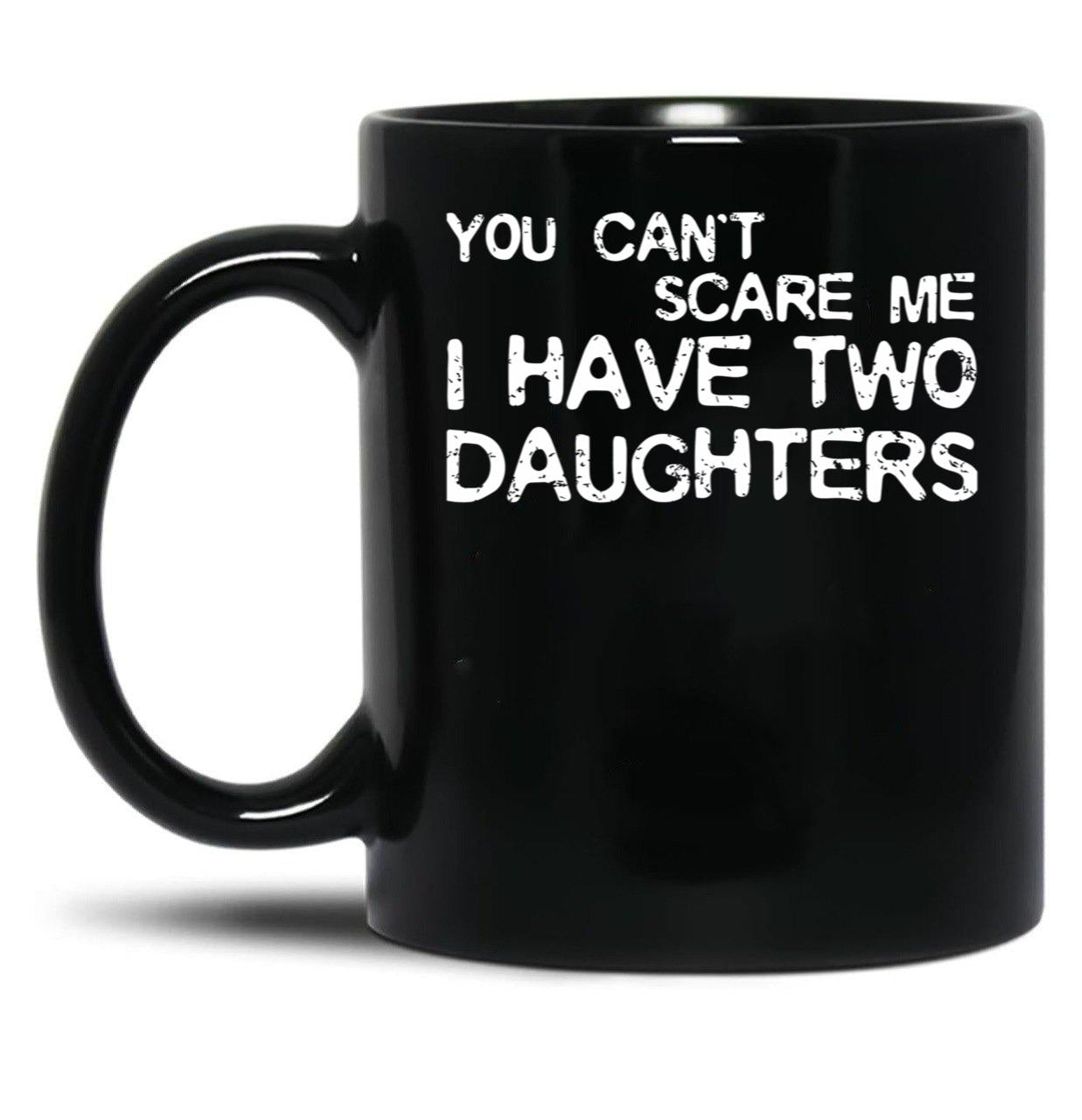 Dad Of Two Daughters Gift Black Coffee Mug