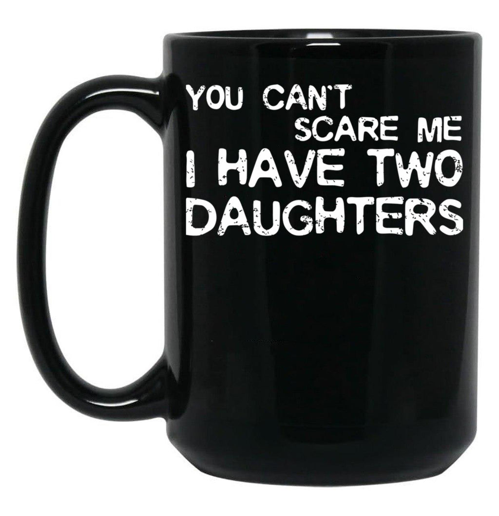 Dad Of Two Daughters Gift Black Coffee Mug