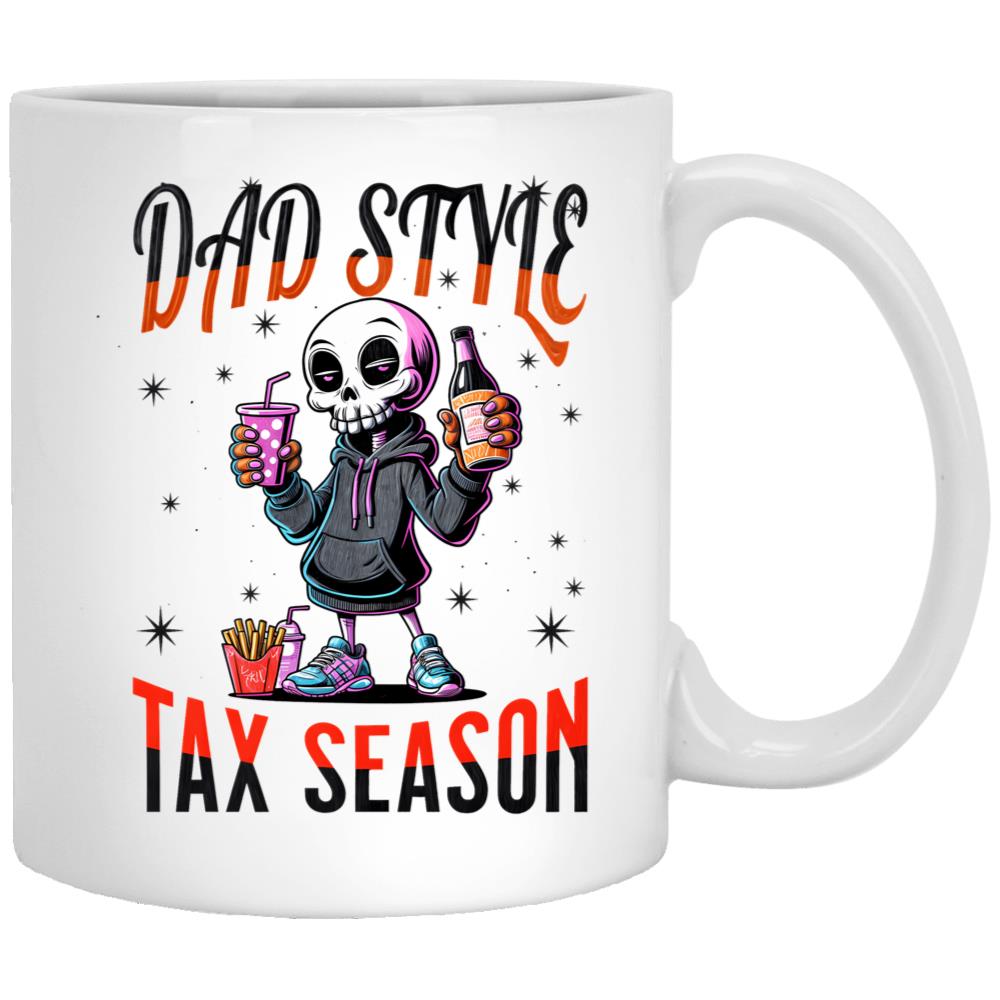 Dad Tax Season Essential Mug White Coffee Mug - Black