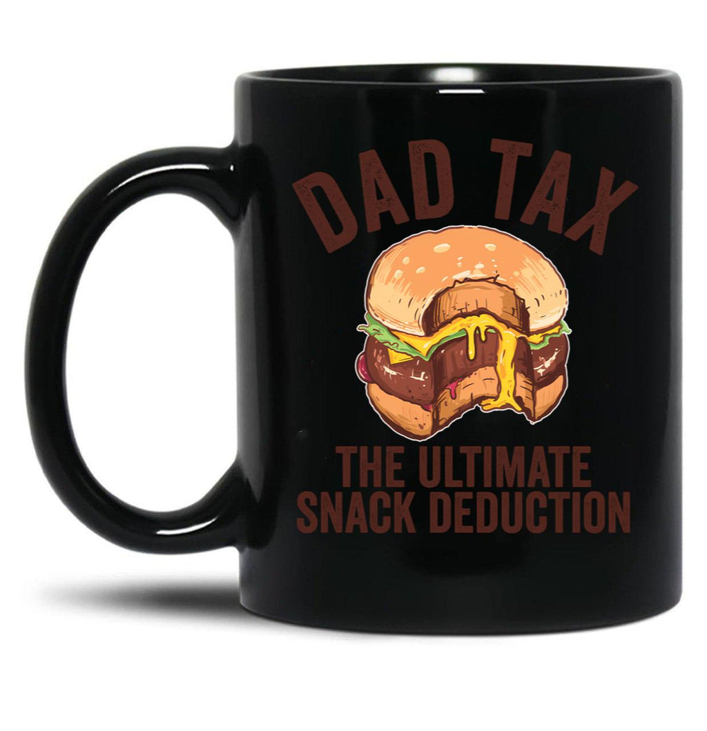 Dad Tax The Ultimate Snack Deduction Funny Dad Tax Gear (1) Black Coffee Mug