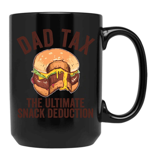Dad Tax The Ultimate Snack Deduction Funny Dad Tax Gear (1) Black Coffee Mug - Black