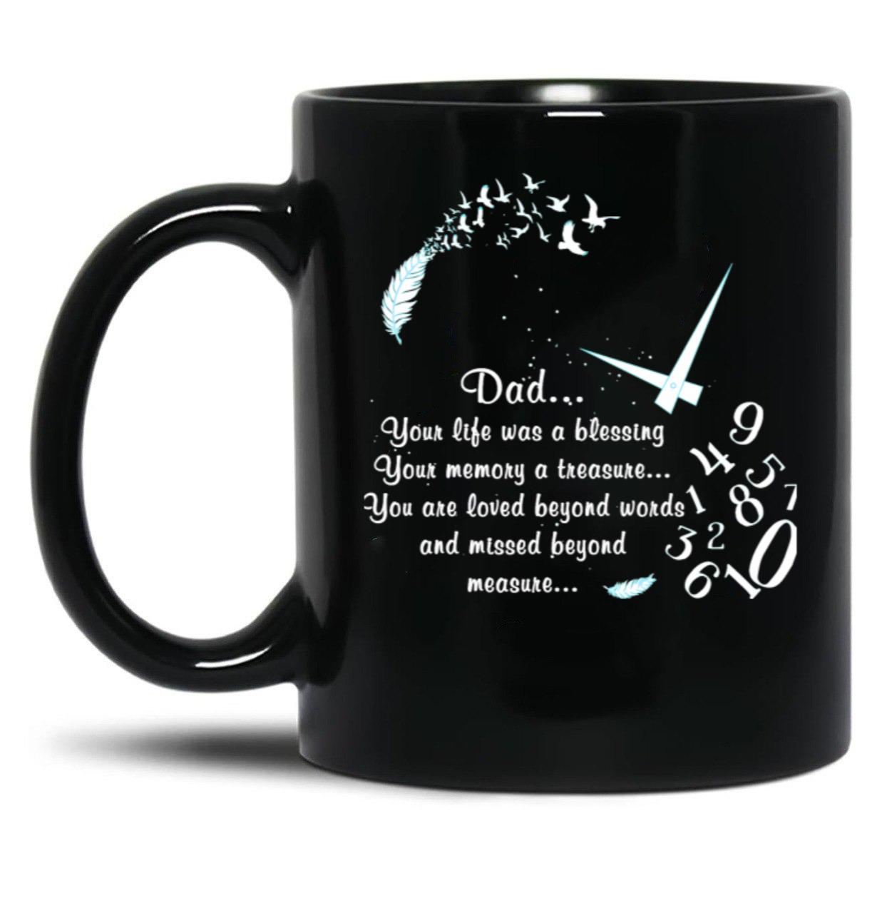 Dad Your Life Was A Blessing Black Coffee Mug