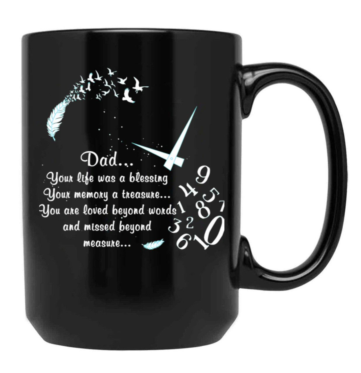 Dad Your Life Was A Blessing Black Coffee Mug - Black