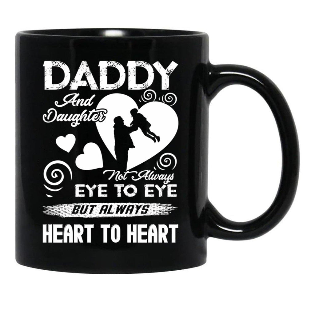 Daddy And Daughter Always Heart To HearMug Black Coffee Mug - Black
