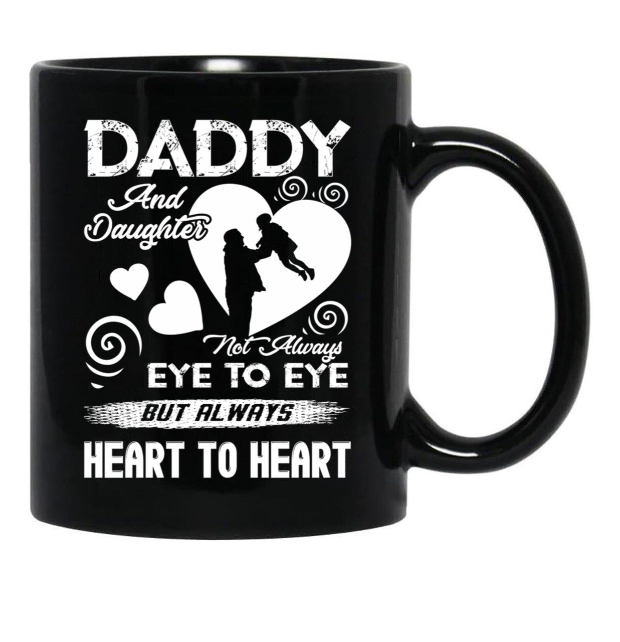 Daddy And Daughter Always Heart To HearMug Black Coffee Mug - Black