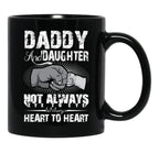 Daddy And Daughter Eye To Eye Design Gift Father Black Coffee Mug - Black
