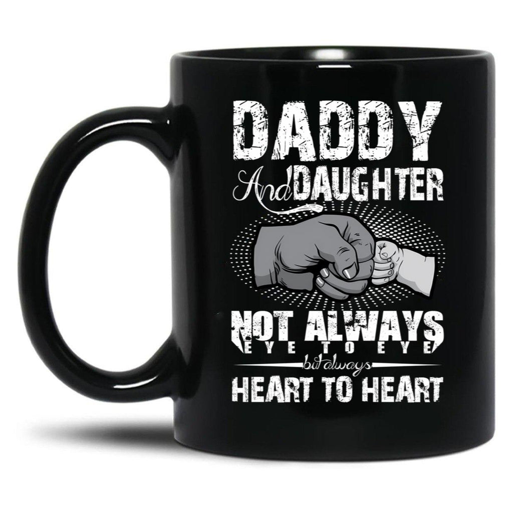 Daddy And Daughter Eye To Eye Design Gift Father Black Coffee Mug