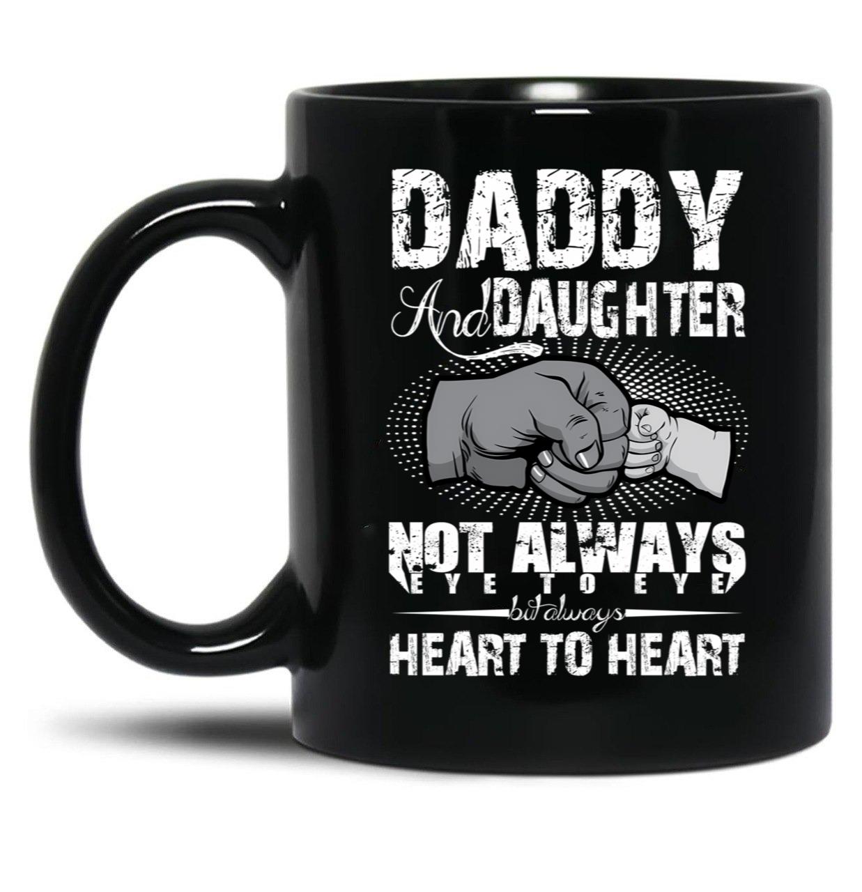 Daddy And Daughter Eye To Eye Design Gift Father Black Coffee Mug