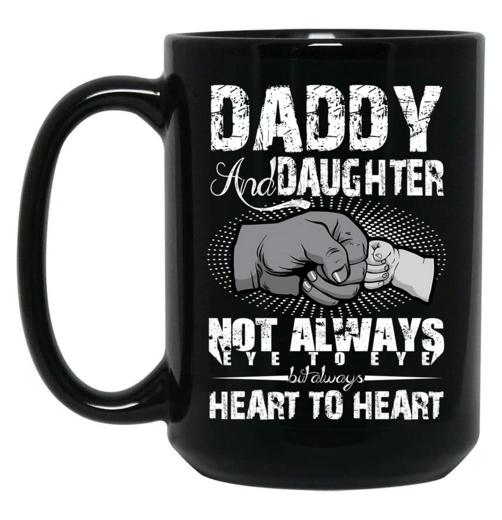 Daddy And Daughter Eye To Eye Design Gift Father Black Coffee Mug