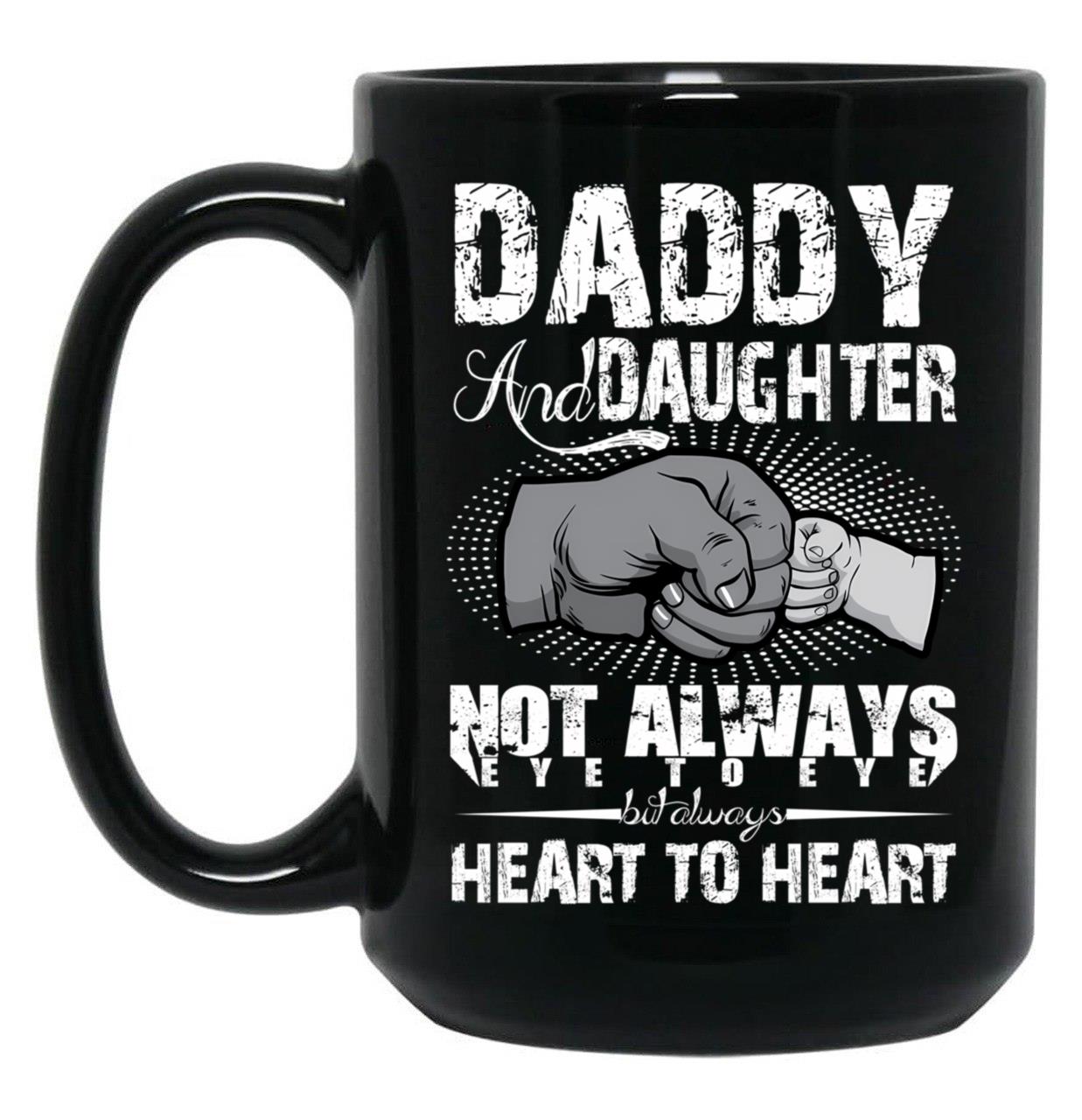 Daddy And Daughter Eye To Eye Design Gift Father Black Coffee Mug