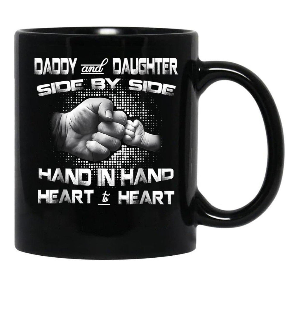 Daddy And Daughter Fist Bump TMug Father'S Day Gift Tee Black Coffee Mug - Black