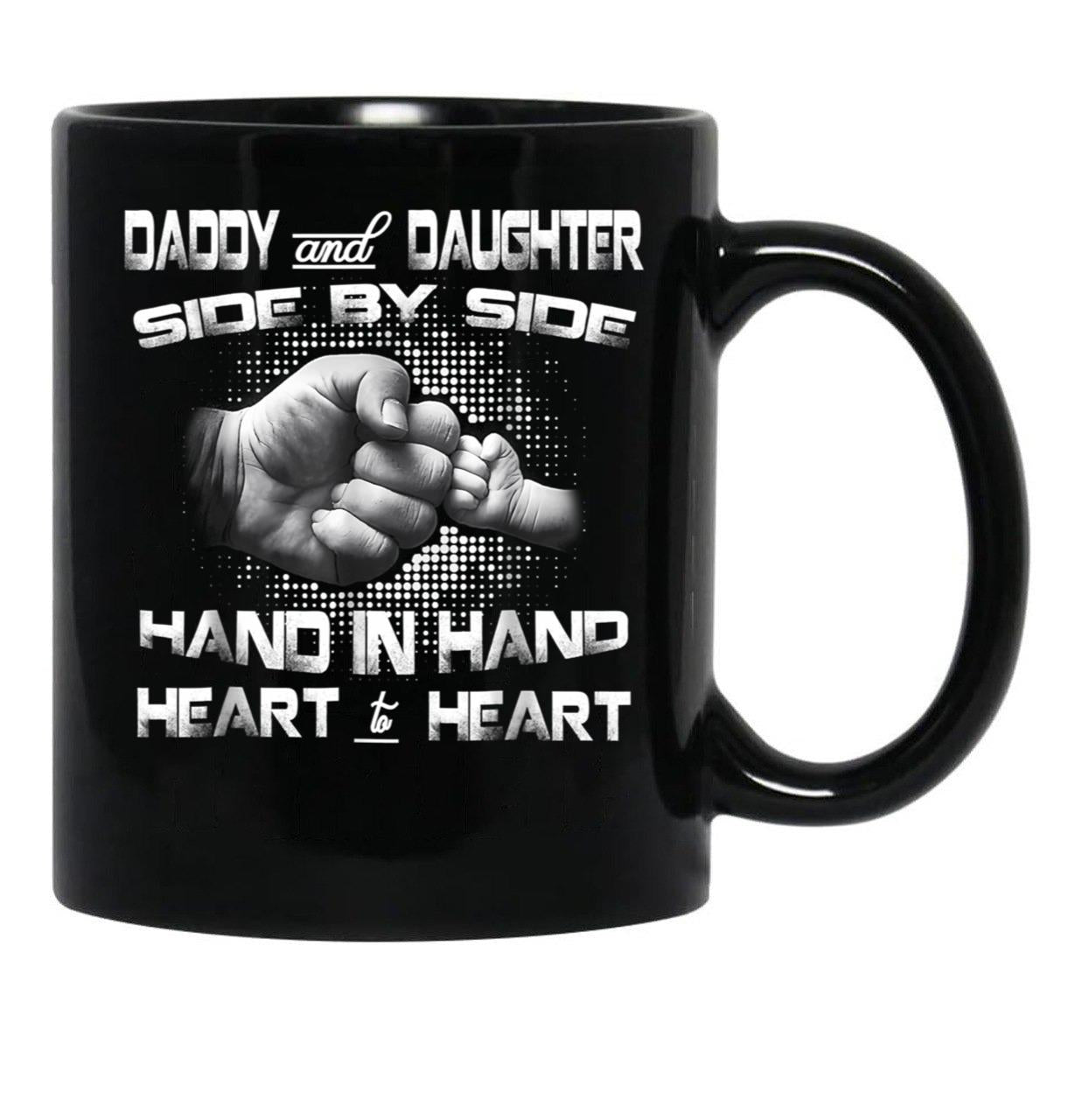 Daddy And Daughter Fist Bump TMug Father'S Day Gift Tee Black Coffee Mug - Black