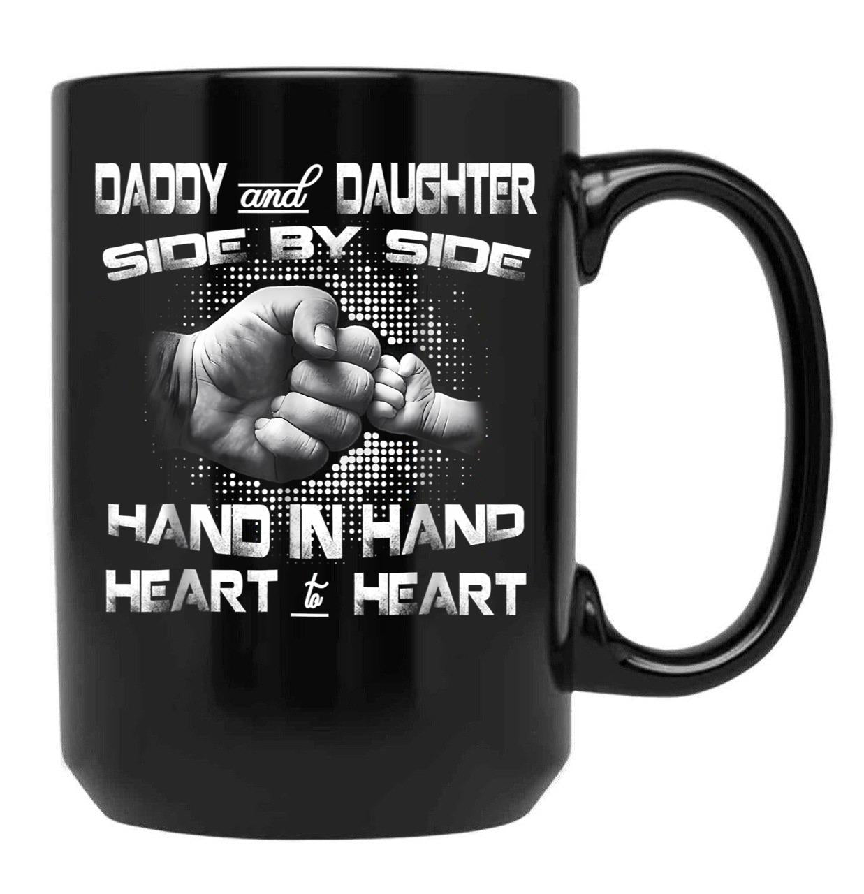 Daddy And Daughter Fist Bump TMug Father'S Day Gift Tee Black Coffee Mug - Black