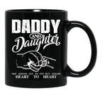 Daddy And Daughter Not Always Eye To Eye But Always Heart To Heart (10) Black Coffee Mug - Black