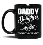 Daddy And Daughter Not Always Eye To Eye But Always Heart To Heart (10) Black Coffee Mug