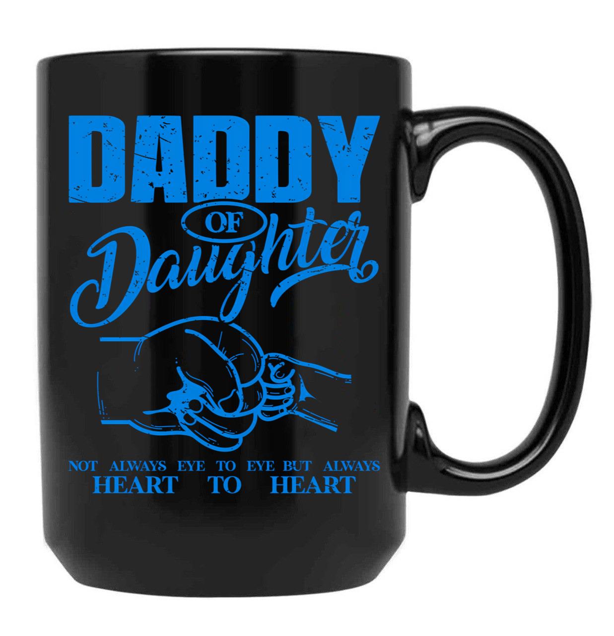 Daddy And Daughter Not Always Eye To Eye But Always Heart To Heart (13) Black Coffee Mug - Black