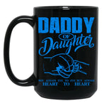 Daddy And Daughter Not Always Eye To Eye But Always Heart To Heart (13) Black Coffee Mug
