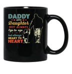 Daddy And Daughter Not Always Eye To Eye But Always Heart To Heart (6) Black Coffee Mug - Black